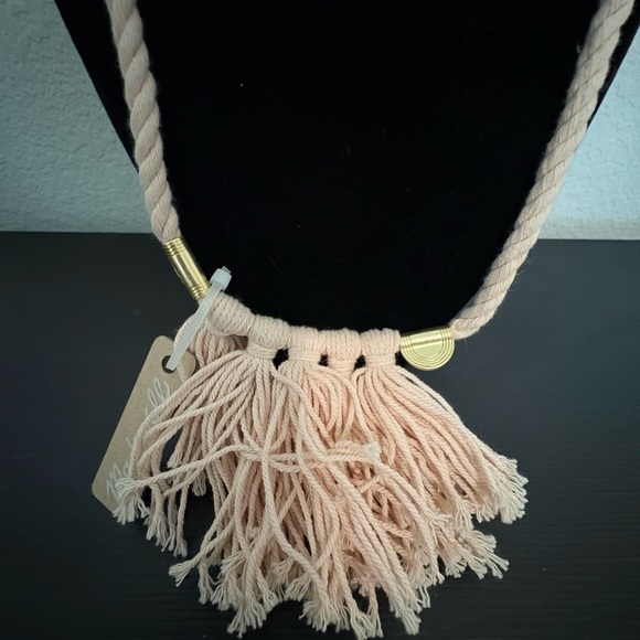 Madewell Cream Tassel Bib collar Necklace. New with tags. - Picture 2 of 4